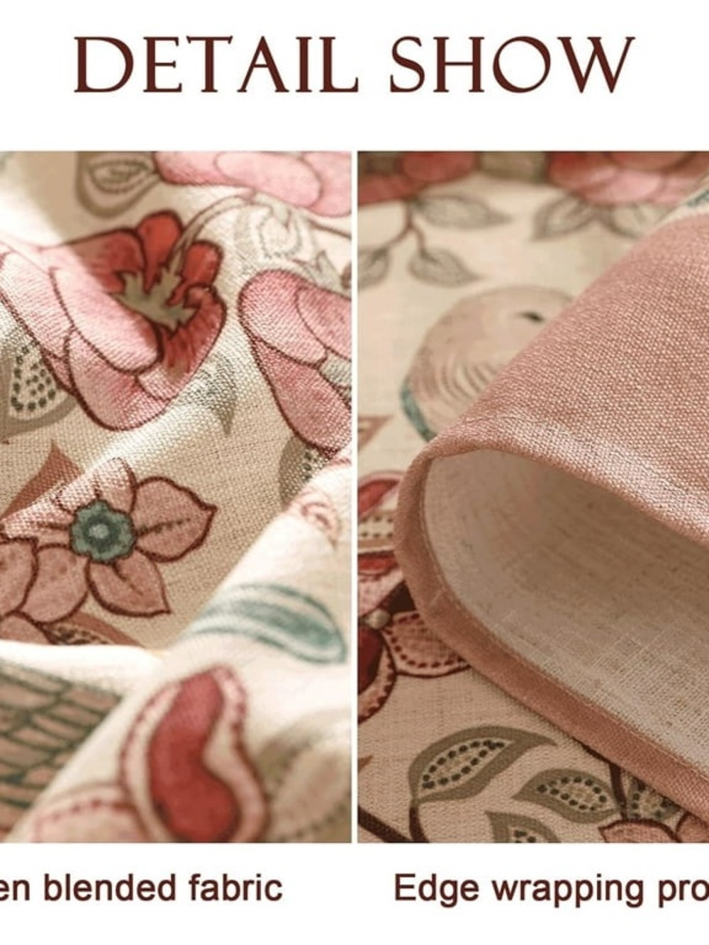 Patdrea Pink Floral Bird Linen Tablecloth French Vintage Rectangle 55x71 NWT - Picture 3 of 6